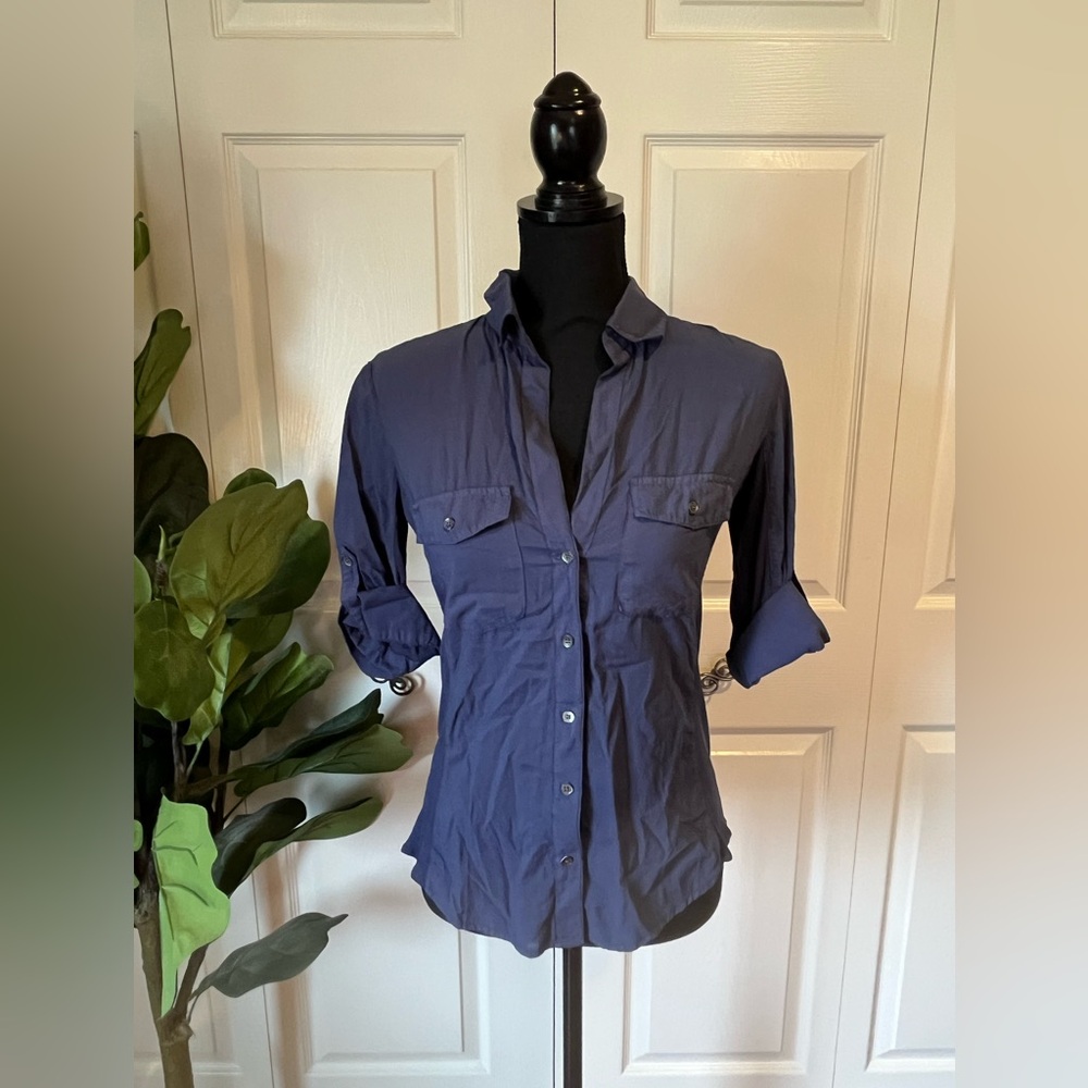 James Perse Classic Women's Button-Up Shirt - Blue - Picture 4 of 6